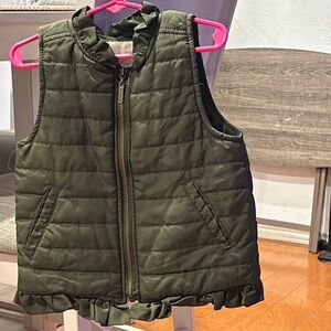 Copper Key Green Quilted Vest with Zipper Closure